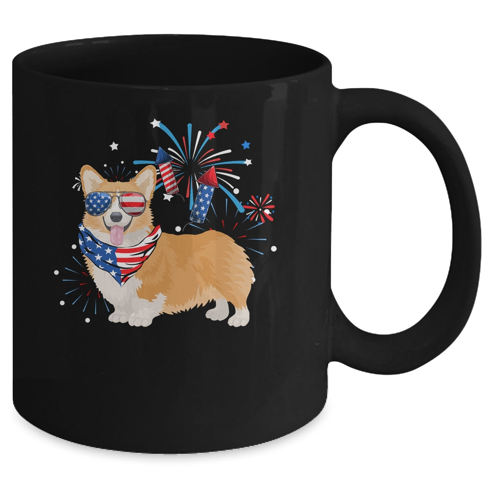 Corgi Dog American USA Flag 4th of July Men women Lover Mug | siriusteestore