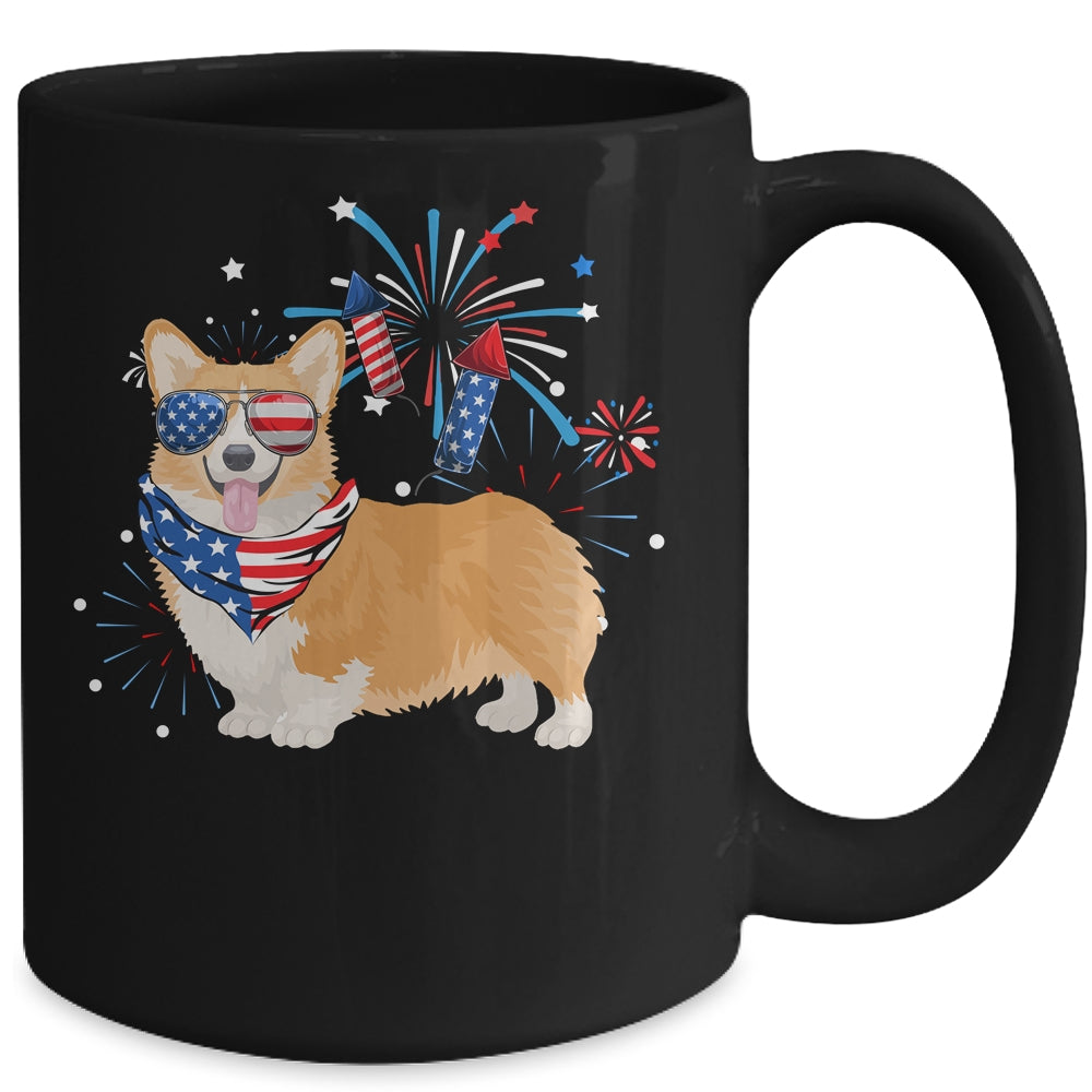 Corgi Dog American USA Flag 4th of July Men women Lover Mug | siriusteestore