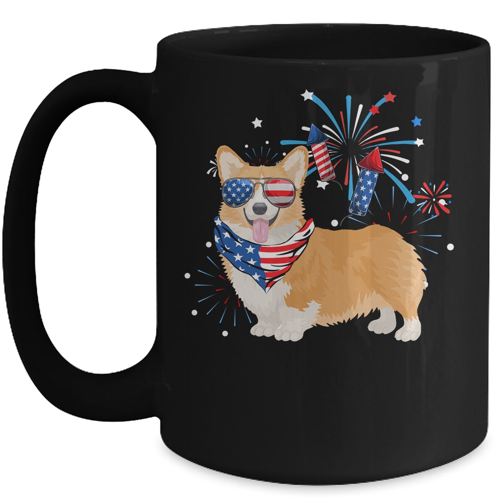 Corgi Dog American USA Flag 4th of July Men women Lover Mug | siriusteestore