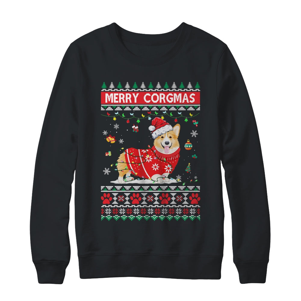 Corgi Dog Merry Corgmas Santa Corgi Ugly Christmas Xmas Shirt & Sweatshirt | siriusteestore