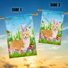 Corgi Happy Easter Day Holiday Flag Funny Dog Dog Wear Bunny Ears Headband Cute for Home Decor | siriusteestore