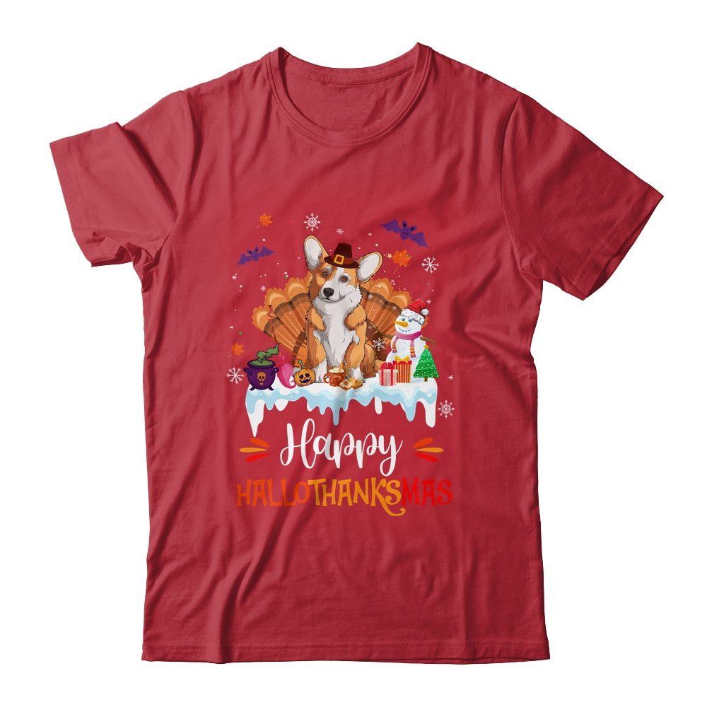 Corgi Happy HalloThanksMas Halloween Thanksgiving Christmas Shirt & Sweatshirt | siriusteestore