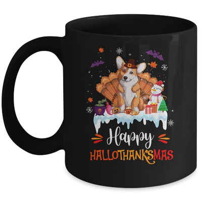Corgi Happy HalloThanksMas Halloween Thanksgiving Christmas Mug | siriusteestore