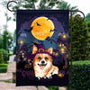 Corgi Witch Halloween Flag Castle Background For Dog Lover Home | siriusteestore