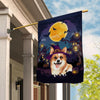 Corgi Witch Halloween Flag Castle Background For Dog Lover Home | siriusteestore