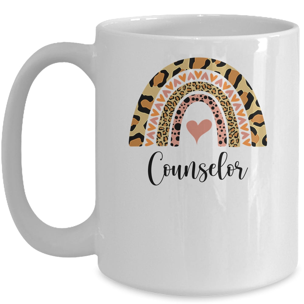 Counselor Rainbow Leopard Funny School Counselor Mug | siriusteestore