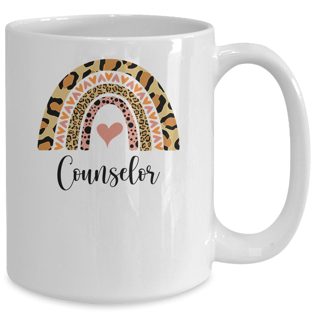 Counselor Rainbow Leopard Funny School Counselor Mug | siriusteestore