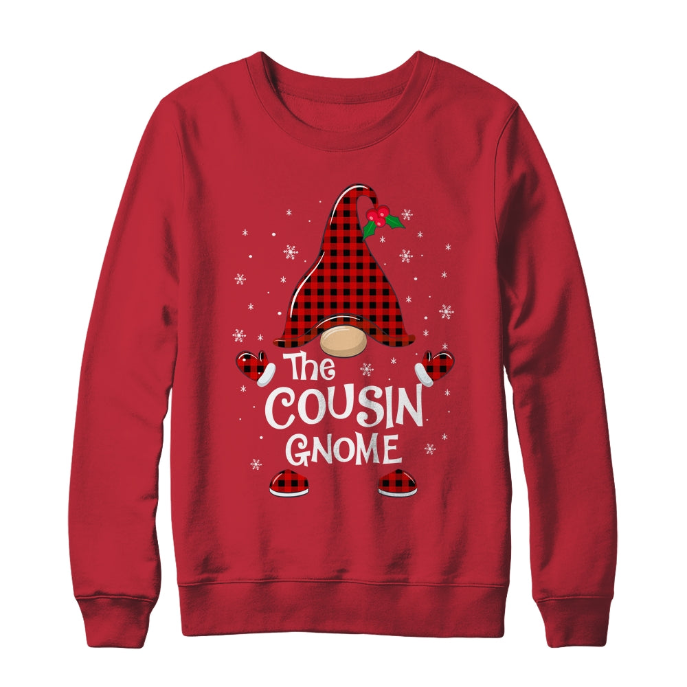 Cousin Gnome Buffalo Plaid Matching Christmas Pajama Gift Shirt & Sweatshirt | siriusteestore