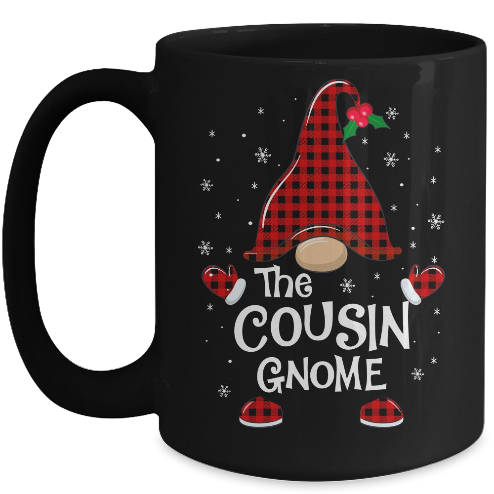 Cousin Gnome Buffalo Plaid Matching Christmas Pajama Gift Mug | siriusteestore