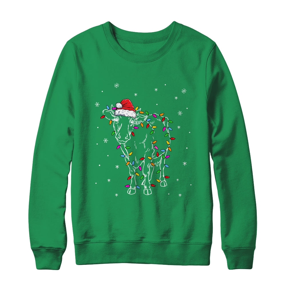 Cow Christmas Light Tree Cow Xmas Snow Lover Shirt & Sweatshirt | siriusteestore