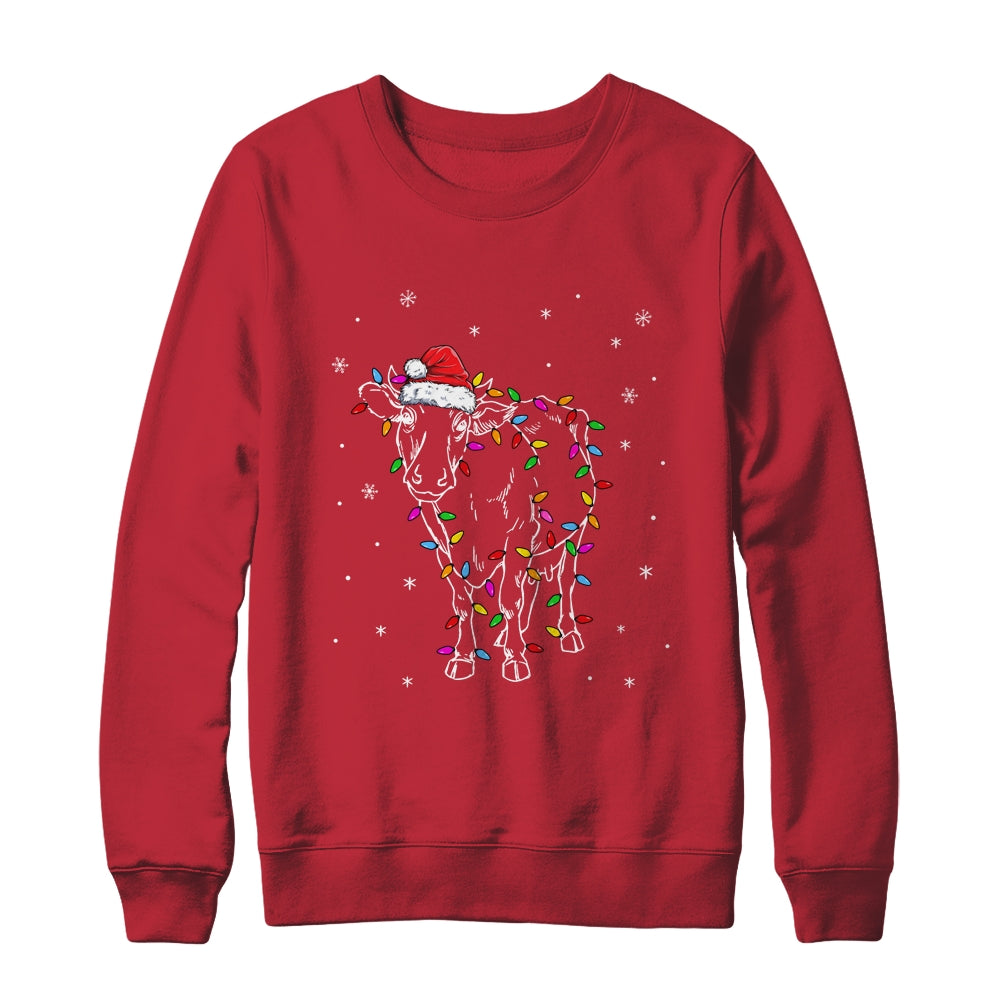 Cow Christmas Light Tree Cow Xmas Snow Lover Shirt & Sweatshirt | siriusteestore