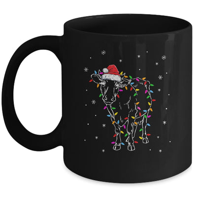 Cow Christmas Light Tree Cow Xmas Snow Lover Mug | siriusteestore