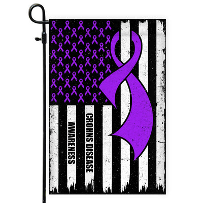 Crohns Disease Awareness America Flag Purple Ribbon | siriusteestore