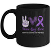 Crohns Disease Awareness Peace Love Cure Leopard Mug | siriusteestore