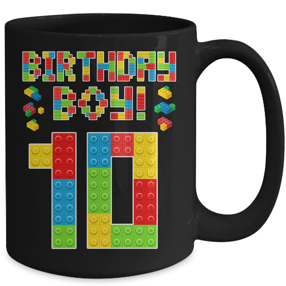 Cute 10th Birthday 10 Years Old Block Building Boys Lover Mug | siriusteestore