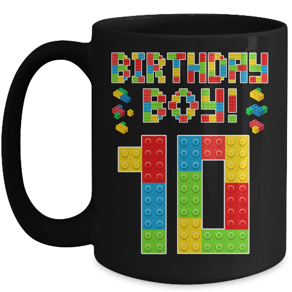 Cute 10th Birthday 10 Years Old Block Building Boys Lover Mug | siriusteestore