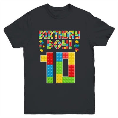 Cute 10th Birthday 10 Years Old Block Building Boys Lover Youth Shirt | siriusteestore