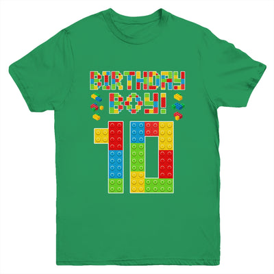 Cute 10th Birthday 10 Years Old Block Building Boys Lover Youth Shirt | siriusteestore