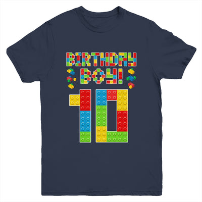 Cute 10th Birthday 10 Years Old Block Building Boys Lover Youth Shirt | siriusteestore