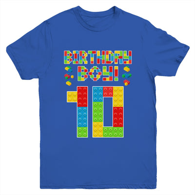 Cute 10th Birthday 10 Years Old Block Building Boys Lover Youth Shirt | siriusteestore