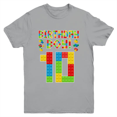 Cute 10th Birthday 10 Years Old Block Building Boys Lover Youth Shirt | siriusteestore