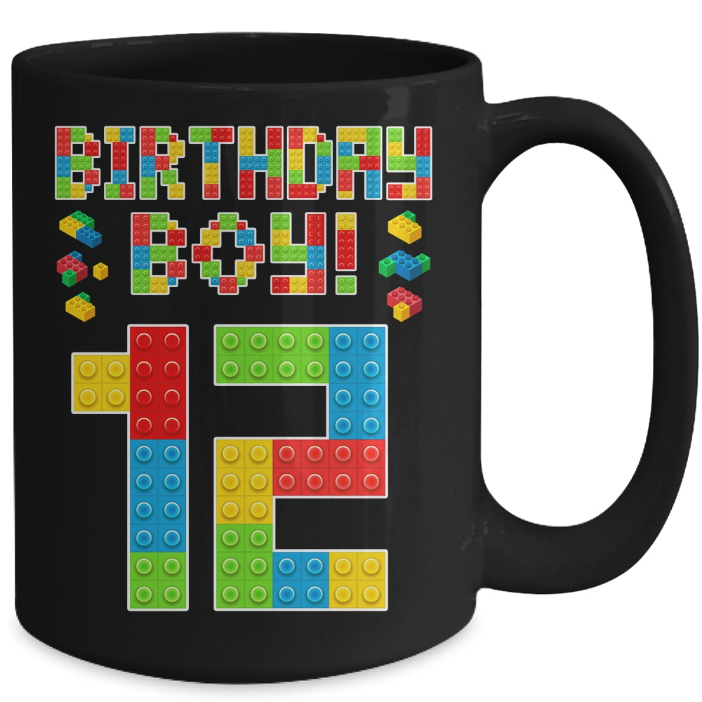 Cute 12th Birthday 12 Years Old Block Building Boys Lover Mug | siriusteestore