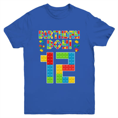 Cute 12th Birthday 12 Years Old Block Building Boys Lover Youth Shirt | siriusteestore