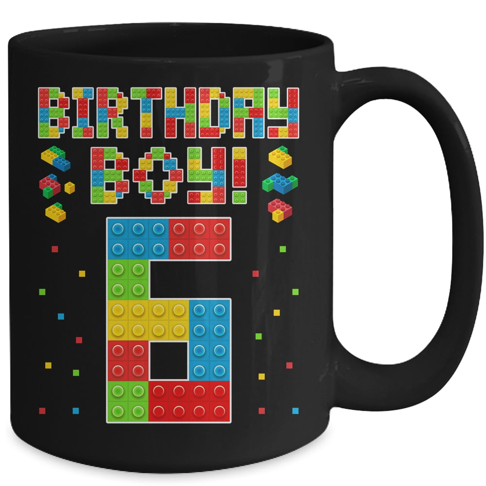 Cute 6th Birthday 6 Years Old Block Building Boys Lover Mug | siriusteestore