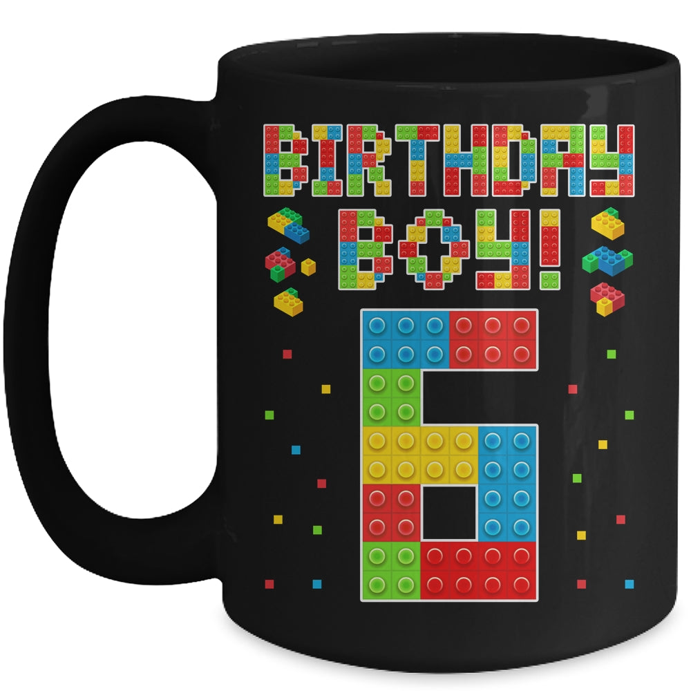 Cute 6th Birthday 6 Years Old Block Building Boys Lover Mug | siriusteestore