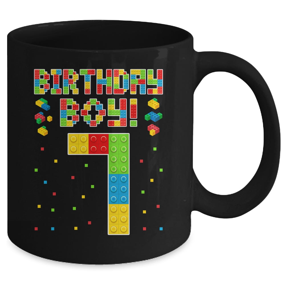 Cute 7th Birthday 7 Years Old Block Building Boys Lover Mug | siriusteestore