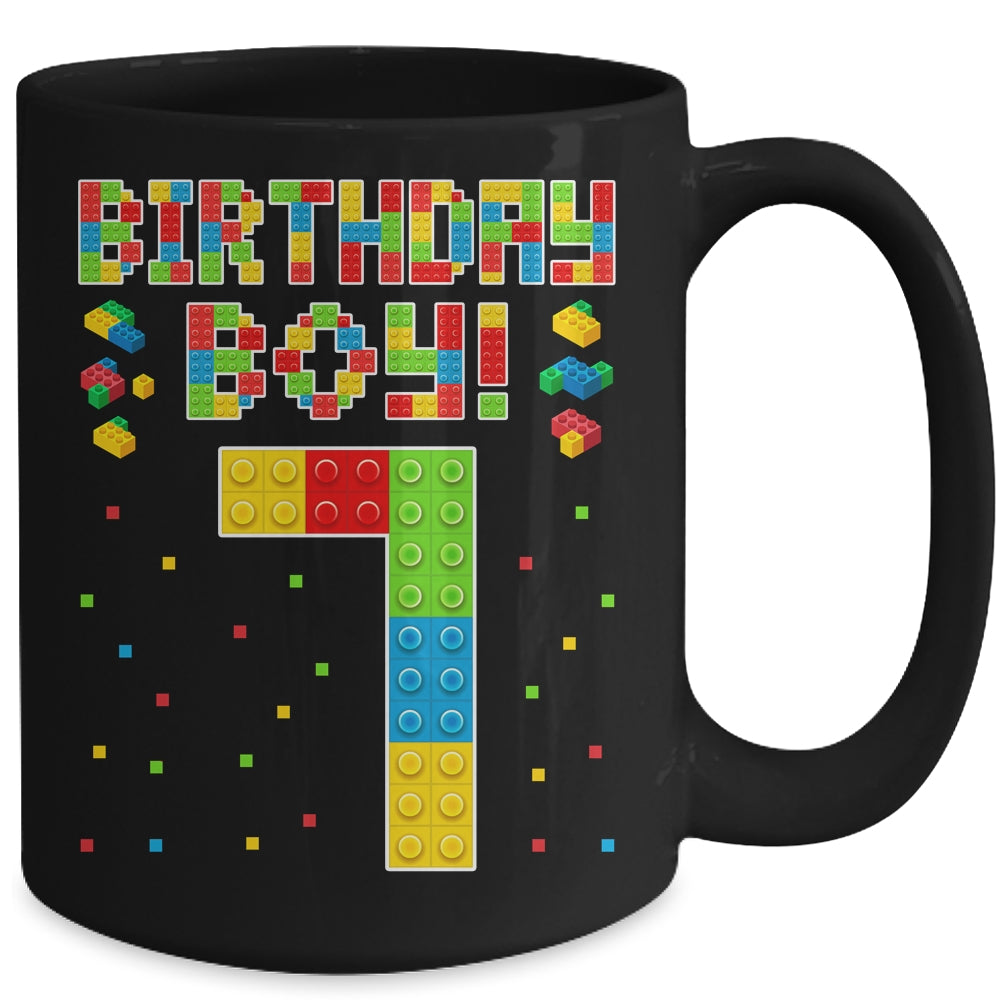Cute 7th Birthday 7 Years Old Block Building Boys Lover Mug | siriusteestore