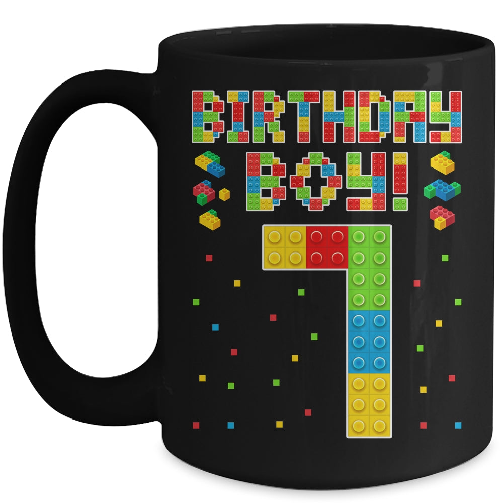 Cute 7th Birthday 7 Years Old Block Building Boys Lover Mug | siriusteestore