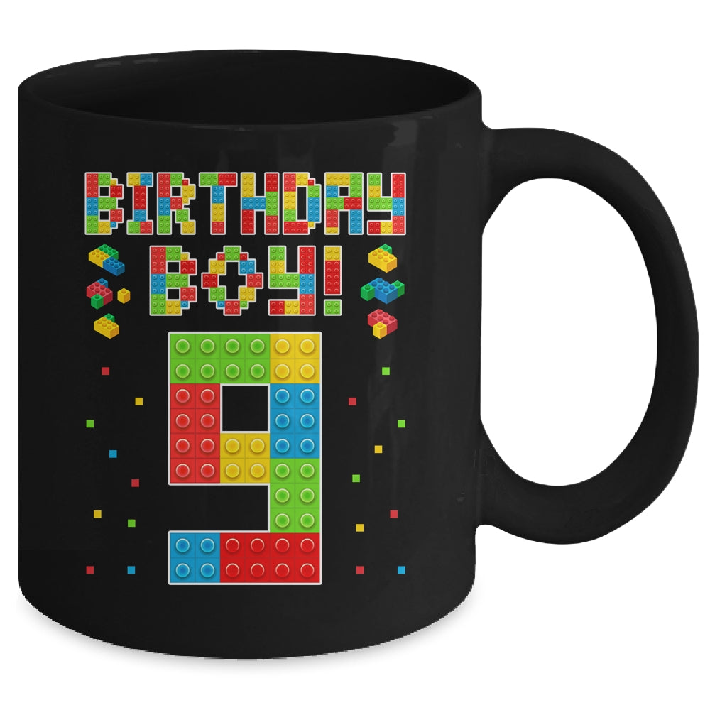 Cute 9th Birthday 9 Years Old Block Building Boys Lover Mug | siriusteestore