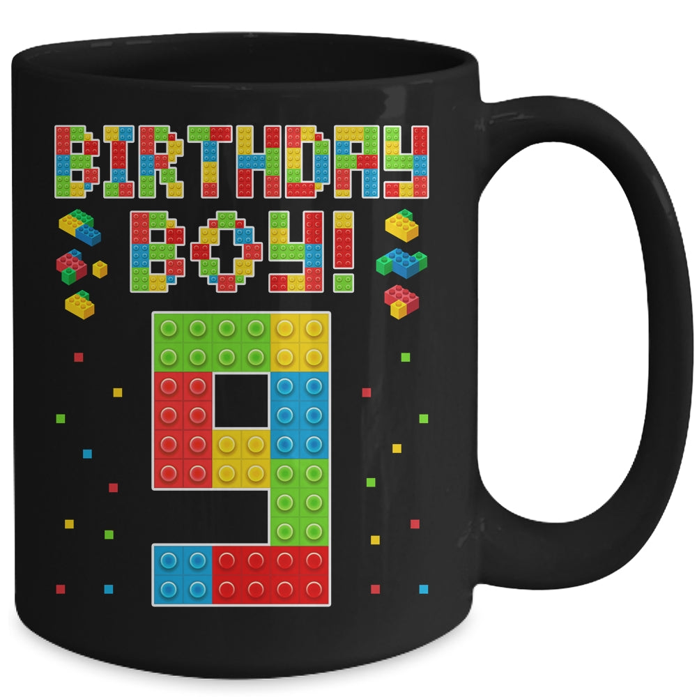 Cute 9th Birthday 9 Years Old Block Building Boys Lover Mug | siriusteestore