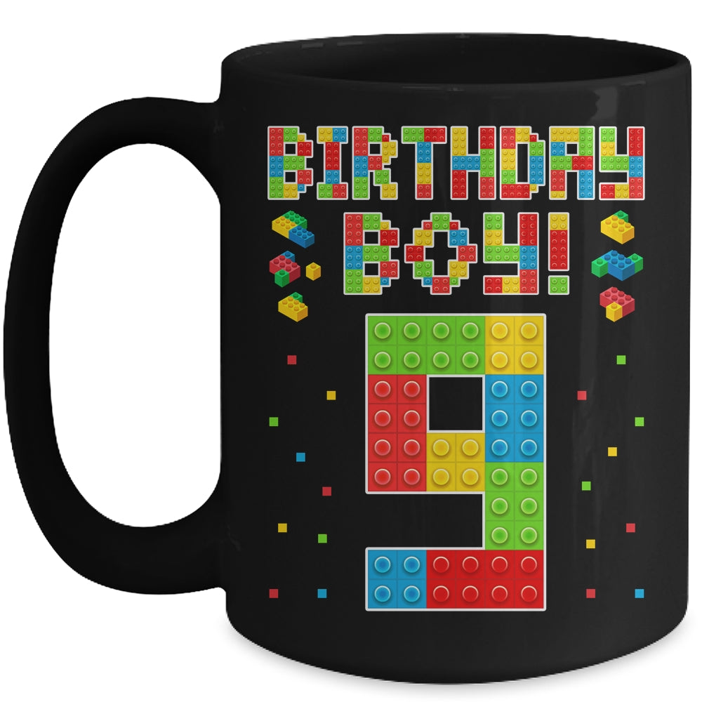 Cute 9th Birthday 9 Years Old Block Building Boys Lover Mug | siriusteestore