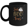 Cute Boo Ghost Halloween Fab Boo Lous Leopard Mug | siriusteestore