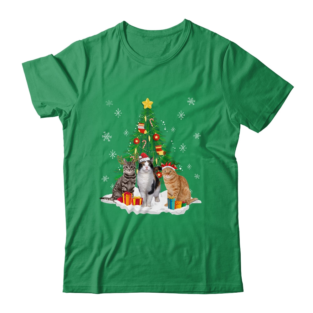 Cute Cat Christmas Tree Cat Lover Xmas Cat Mom Women Kids Shirt & Sweatshirt | siriusteestore
