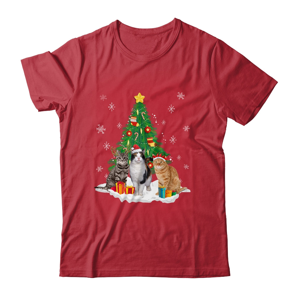 Cute Cat Christmas Tree Cat Lover Xmas Cat Mom Women Kids Shirt & Sweatshirt | siriusteestore