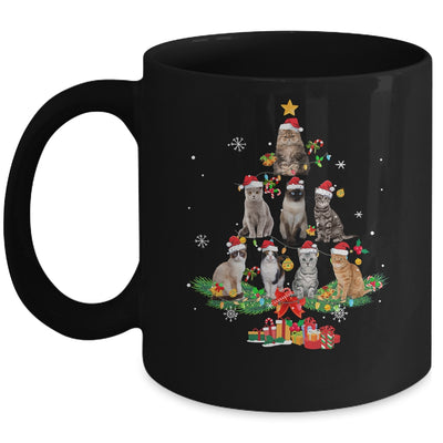 Cute Cat Lover Christmas Tree Light Kitten Xmas Mom Women Mug | siriusteestore