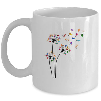 Cute Dandelion Books Flower Fly Reading Fan Club Mug | siriusteestore