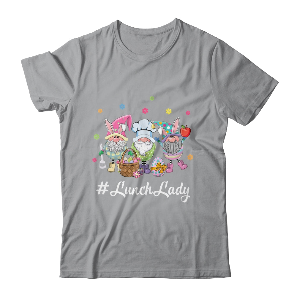 Cute Easter Day Gnome Love Lunch Lady Women Matching Shirt & Hoodie | siriusteestore