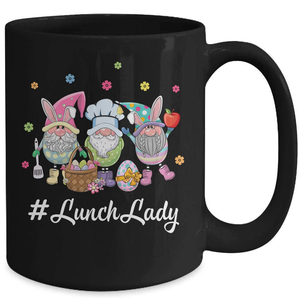Cute Easter Day Gnome Love Lunch Lady Women Matching Mug | siriusteestore