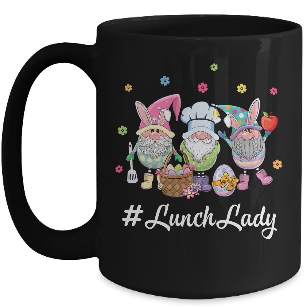 Cute Easter Day Gnome Love Lunch Lady Women Matching Mug | siriusteestore