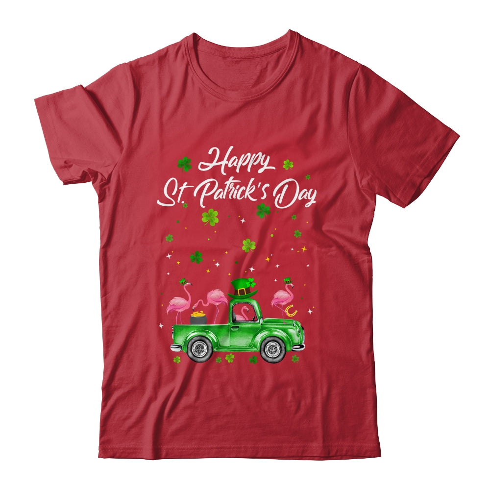Cute Flamingo Truck Shamrock Green St Patrick Day Lover Shirt & Hoodie | siriusteestore