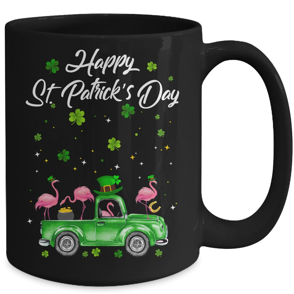 Cute Flamingo Truck Shamrock Green St Patrick Day Lover Mug | siriusteestore