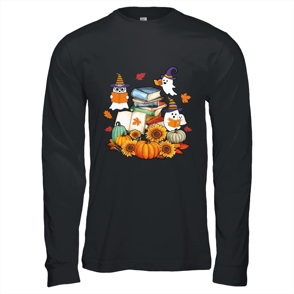 Cute Ghost Book Reading Halloween Teacher Library Funny Shirt & Hoodie | siriusteestore