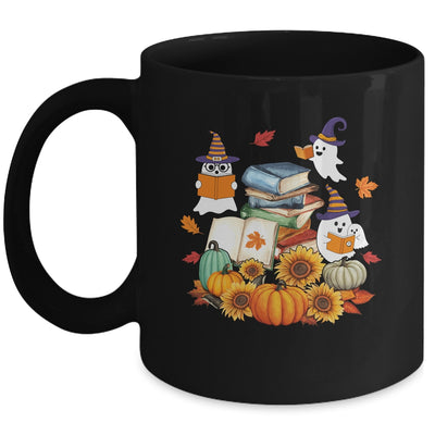 Cute Ghost Book Reading Halloween Teacher Library Funny Mug | siriusteestore
