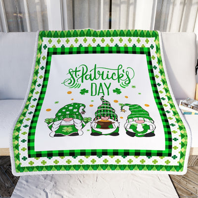 Cute Gnomes St Patrick's Fleece Blanket | siriusteestore