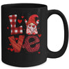 Cute Gnomes Valentines Love Leopard Plaid Couple Matching Mug | siriusteestore