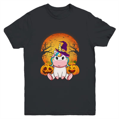 Cute Halloween Witchy Unicorn Halloween Youth Shirt | siriusteestore
